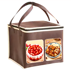 6寸雙層蛋糕保冰袋, 咖啡色, 1個