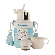 BEDDYBEAR 杯具熊 幸運小拱門智慧保溫杯 480ml 316不鏽鋼 長效保溫, 大耳狗 藍色, 1個