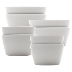 PRELUDE 時尚白餐碗 陶瓷餐碗, 白色, 飯碗*4+湯碗*4, 1組