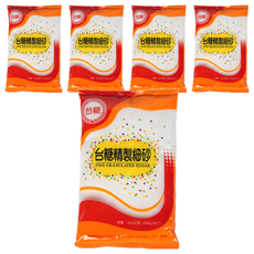 台糖 精製細砂糖，甜度高達99.7 Z，天然甘蔗蜜香，無添加, 500g, 5包