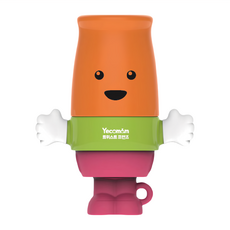 Yecomam 朋友旋轉水果棒, 矽膠網狀設計 避免噎到 專利螺旋設計 幫助寶寶攝取蔬果營養, 橘色, 1個