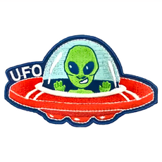 A-ONE 匯旺 美國外星人UFO造型刺繡, 聚酯纖維布, 彩色, 1個