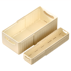 櫥櫃伸縮收納盒 PP材質, 1組