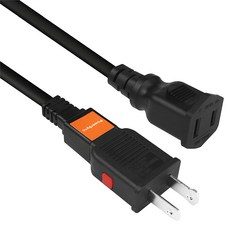 PowerSync 包爾星克 過載斷電中繼線 2P TZ1V0018, 1.8m, 黑色, 1條