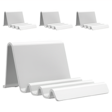 QIDINA 超穩固波浪輕巧多角度平板手機支架C, 不適用, 白色, 4個