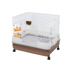 MARUKAN 新 抽屜式精緻兔籠 底盤設計 防濺尿板保護 多面門操作, MK-MR-994, H50, 茶色, 1入