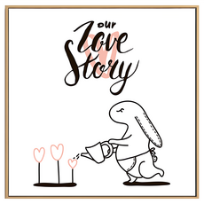 Boluo 菠蘿選畫所 Bunny love Our story, 40 x 40cm, 金色, 1個