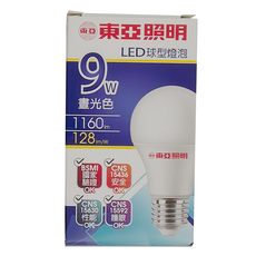 TOA 東亞照明 LED球型燈泡 9W 晝光色 E27, 12顆