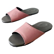 i Slippers 風格系列 輕色皮質室內拖鞋 - 深粉色, 台灣製造, 簡約百搭, 橡膠鞋底, M(23~24.5cm)