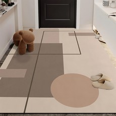 北歐風玄關PVC皮革地墊, 60 x 90cm, 方回, 1個