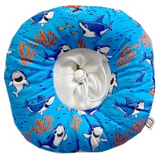 SassyDog 加大防潑水防舔圈 鯊魚風, 藍色, 1個