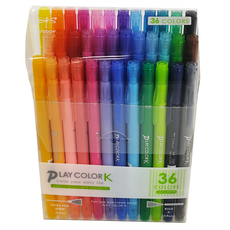 Tombow 蜻蜓牌 PLAY COLOR K 雙頭彩色筆 0.3mm細字/0.8mm粗字, 36色組