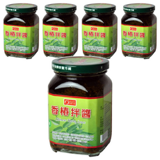 康健生機 香椿拌醬, 採用原裝進口葡萄籽油製作, 省產新鮮食材製作, 天然健康, 全素可食, 380g, 5罐