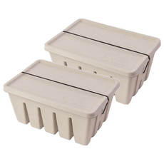 日本 MIDORI 環保素材紙漿收納盒, 2個, 大(302 x 210 x 140mm), 灰色