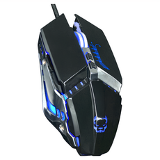 Atake 惡霸 RGB背光遊戲滑鼠 M5 6鍵設計 人體工學設計, D1A-2H-0001, 藍色 + 黑色