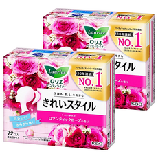 Laurier 蕾妮亞 浪漫玫瑰香護墊, 14cm, 72片, 2包