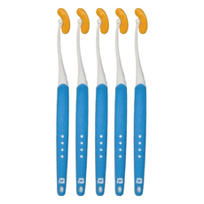 松本金型 魔法全方位旋轉牙刷 香蕉型360度, 藍色, 1入, 5支