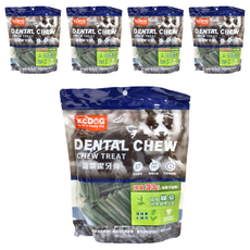 K.C.DOG 開心狗 蔬菜六角潔牙骨 消臭效果更佳, 綠茶 + 葉綠素, 400g, 5包