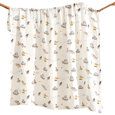 愛北鼻 新生兒雙層包巾 純棉 飛碟 柔軟透氣