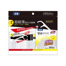 Shallop 刷樂 超細滑潔舌牙線棒350支+雙線超細滑牙線棒50支, 1組