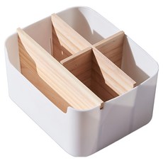 isona 愛收納 桌上遙控器收納盒, 白色, 1個