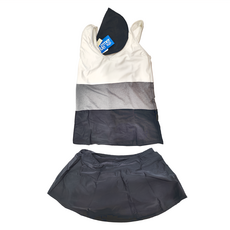 Summer love 夏之戀 女款長版二件式泳衣套裝 含泳帽, L, Multi-color