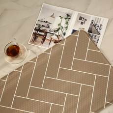 comet 人字紋雙面廚房地墊 M, 象牙色+淺棕色