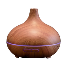 香氛機 550ML 七彩LED燈水氧機 適用25-30平方米, 洋蔥淺木紋, 1個