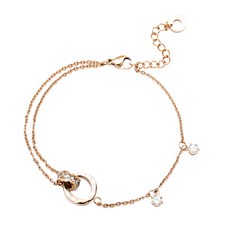 RADIANT STAR 璀璨之星 鈦鋼 羅馬時光雙環水鑽手鍊 2KTL6100007101 KTL610