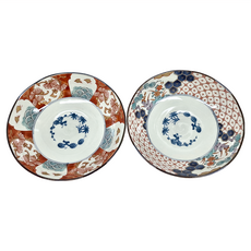 有田燒 染錦古伊万里深盤 2件組, 染錦古伊万里, 2個
