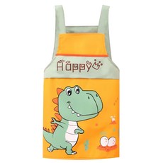 兒童防水防髒圍裙 聚酯纖維 140g, 黃色, 1個