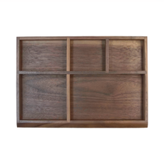 木製良品 玄關鑰匙收納盒 胡桃木 五格, 1個