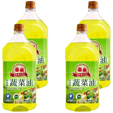 泰山 低油爆 蔬菜油, 2L, 4瓶