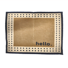 法式絲圈戶外刮泥地墊 防滑耐磨 好清洗 自由裁剪, Hello 棕色 + 米白色 + 黑色, 1個