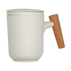 木尚 茶水分離杯 陶瓷杯, 白色, 1個