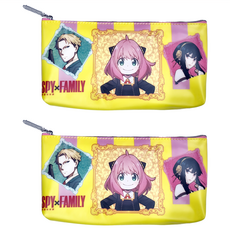 收納王妃 間諜家家酒透明三角筆袋, 粉黃色, 2個