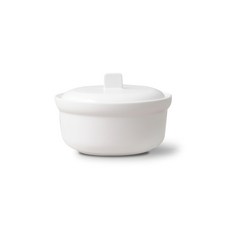 BOWLBOWL Nordic 蒸蛋鍋 12.5公分 陶瓷 500毫升 附蓋, 牛奶白色, 1個