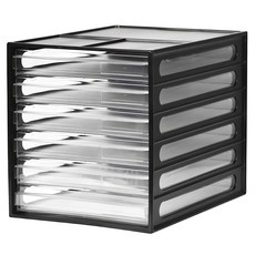 SHUTER 樹德 桌上型資料櫃 DD-1206，適合整理文件和小物的多功能收納，DDH設計，耐用性提升, 黑色, 6層