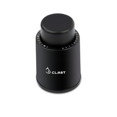 eCLART 按壓式紅酒真空瓶塞 黑色 矽膠/ABS塑膠/不鏽鋼, 1個