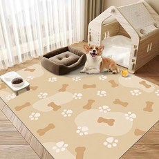 復古花紋PVC 抹淨地墊 180 x 140cm 防水防滑易清潔, 腳印骨頭, 1個