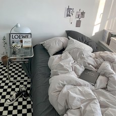 HOOM 禾慕生活 Ins純色雙拼床包 1.8床包 加大雙人 M56616