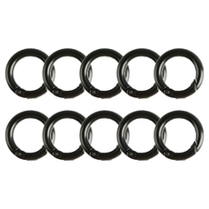 Ayd International 圓形活動鑰匙扣環 Set 10入, 霧面黑色 16毫米
