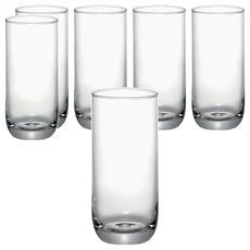 Ocean Glass 圓底冰咖啡杯 玻璃材質 370ml 泰國製, 透明色, 6個