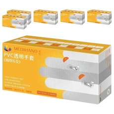 MEDIHAND 美恆 PVC透明手套 加厚6克 M號(掌寬 9cm以下), 100個, 6盒