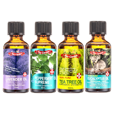 Ausgarden 澳維花園 精油套裝 (薰衣草+薄荷+尤加利+茶樹) 50ml x 4瓶, 天然植物萃取，舒緩身心