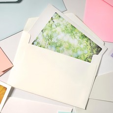 彩虹粉彩請柬明信片信封 奶油色 50入, 乳霜, 50枚