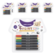 SIMBALION 雄獅 TM-6 布彩繪筆, 6色, 6盒