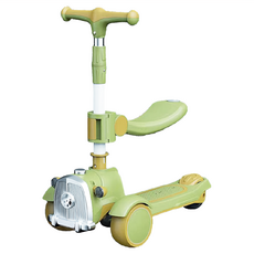 CHING-CHING 親親 復古老爺 蒸氣2合1滑板學步車, 適用年齡: 3-11歲, 環保PP材質, 1個, 綠色