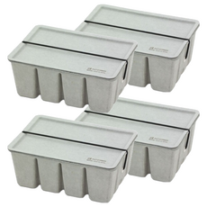 日本 MIDORI 環保素材紙漿收納盒, 168 x 119 x 167mm, 4個, 灰色