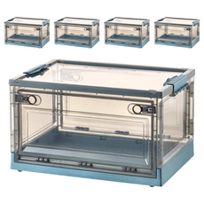 三開茶色收納箱, 25L-100L可選, 736大茶藍, 51 x 36 x 29.5cm, 5個